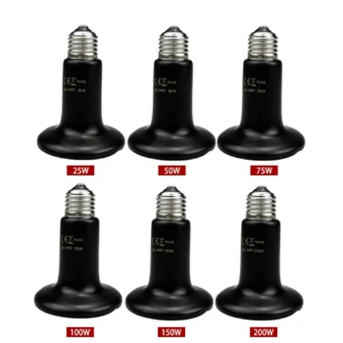 Ceramic Emitter Heat Lamp Bulb Pet Heating Light Infrared Black for Reptile Animals Heater Brooder Chocadeira Heate