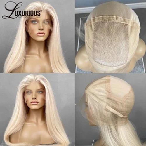 Парык з шаўковай асновай і карункамі для жанчын Humna Hair 613, светлы парык з карункамі, прамы натуральны чорны празрысты парык з шаўковым верхам і шнурком