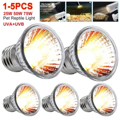 25/50/75W UVA UVB Bolgán Téamh Reiptíle Bulb Solais nathair Turtar Peataí Speictrim Iomlán Basking Bleibíní Solais UV Solas Téamh