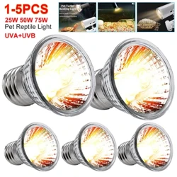 25/50/75W UVA UVB Bolgán Téamh Reiptíle Bulb Solais nathair Turtar Peataí Speictrim Iomlán Basking Bleibíní Solais UV Solas Téamh