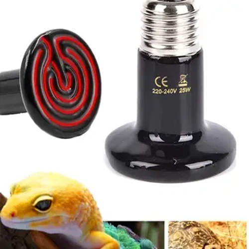 Reptile Heat Lamp Black Infrared Ceramic Emitter Heat Light Bulb Pet Brooder 220-240V Touch Lamp for Chameleon Cage Snake Tank