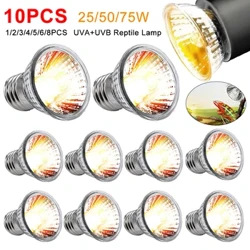 1/3/5/6/8/10 Chiếc UVA UVB Bò Sát Làm Nóng Bóng Đèn 25/50/75W Rắn Rùa Thú Cưng Toàn Phổ Basking Bóng Đèn UV Đèn Sưởi
