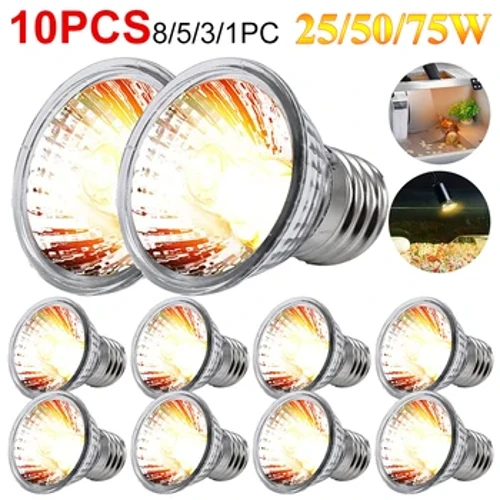 I-UVA+UVB Reptile Lamp Bulb Reptile Heat Lamp Turtle Basking Heating Ukukhanya kwe-UV Light Bulb Amphibians Lizards Temperature Controller