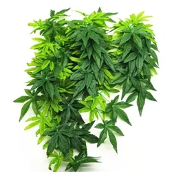 Aquarium Reptile Fish Tank Artificial Plastic Fake Hanging Leaves Plant Decor