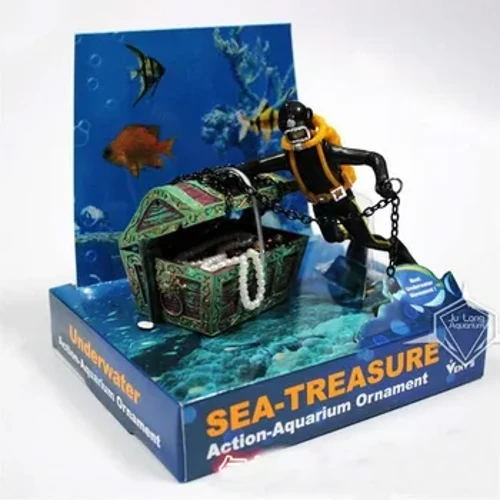 Dekorasyon ng Fish Tank Treasure Frogman Fish Tank Landscaping Aquarium Pirate Treasure Aquarium Dekorasyon