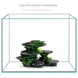Kit de decorare pentru acvariu Formarea de roci artificiale Simulare de habitat acvatic Pești ornamentali Ascunzătoare Casă Iarbă Piatră Munte