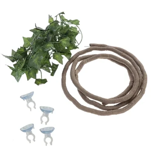 Reptile Vines Laulā Reptile Flexible me ka Suction Cup Jungle Climber Long Vines Habitat Decor no ka piʻi ʻana i nā moʻo moʻo nahesa.