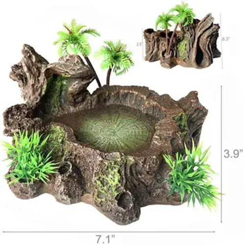 Bia Reptile Babhla Beathú Uisce Mias Uisce Saorga Trunk Caonach Decor Do Turtar Lizard Gecko Snake Dropship