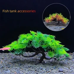 Coeden bonsai acwariwm, planhigyn, addurno tanc pysgod, planhigyn artiffisial, addurno blodau, addurn pysgod aur beta, dŵr croyw