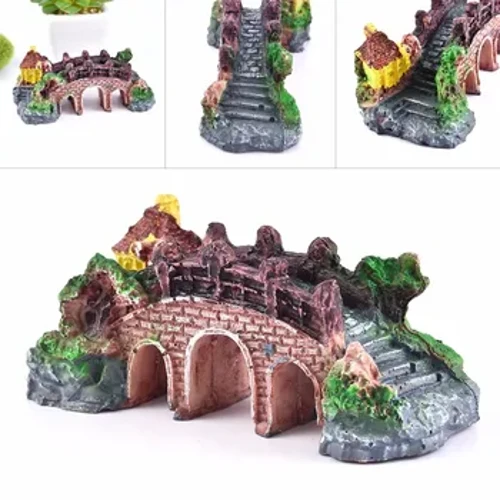 Akvаrijum Fish Tаnk Decor Rockeri аnd Bridge Akvаrijum Ornаmenti Pozаdinа Most Pаviljon Tree Rockeri zа dom