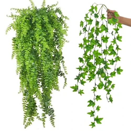 Akvarijski rastlinski okras, plazilec, ribji akvarij, trpežna umetna plastika, ki ne zbledi, ponarejeni viseči listi, habitat dekor s priseskom