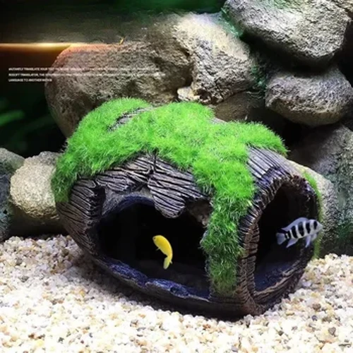 Addurniad tirwedd tanc pysgod acwariwm addurno tŷ berdys tŷ berdys cichlid nyth berdys cuddio tŷ casgen win ffug ffug