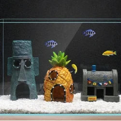 Tanc Pysgod Aquarium Tirlunio Addurniadau Tirwedd Mini Cartwn Pîn-afal Resin Tŷ Addurniadau Addurniadau Cartref fel y bo'r angen
