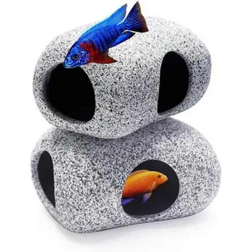 Argile roche grotte ornements d'aquarium cachette de poisson grotte de frai abri cachette de poisson maison en pierre décoration d'aquarium grotte d'aquarium