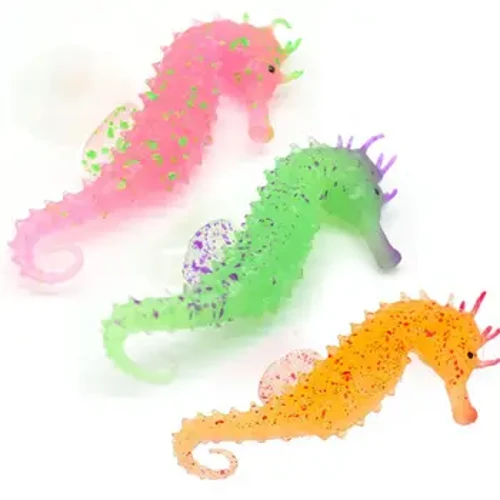 Noson Artiffisial Silicôn Hippocampus Tanc Pysgod Llewychol Acwariwm Addurniad Tanddwr Addurno Sglefren Fôr Addurn Acwariwm