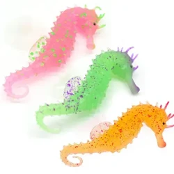 Noson Artiffisial Silicôn Hippocampus Tanc Pysgod Llewychol Acwariwm Addurniad Tanddwr Addurno Sglefren Fôr Addurn Acwariwm