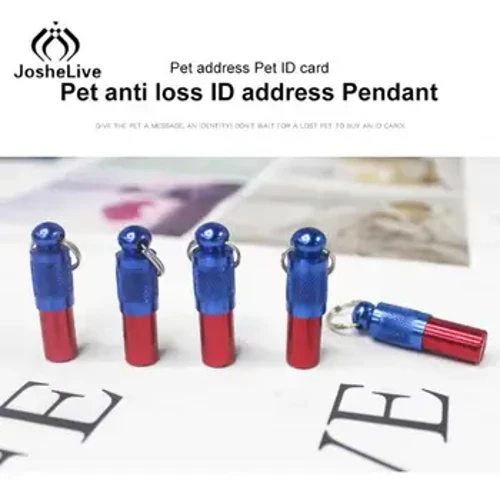 Anti Lost Dog ID Tag Messinki Metalli Lemmikkieläin Osoite Riipukset Nimi Henkilöllisyys Osoitetarra Putki koiran kissan tarvikkeille