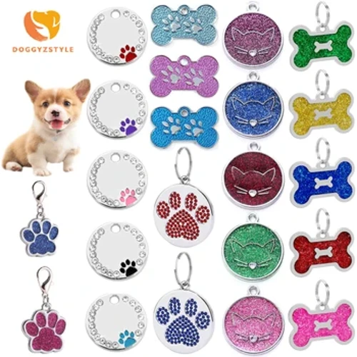 Cá Tính Khắc Miễn Phí Mèo Cưng Thẻ Tên Tùy Chỉnh Chó ID Thẻ Cổ Phụ Kiện Bảng Tên Chống Mất Mặt Dây Chuyền Dễ Thương Móc Khóa