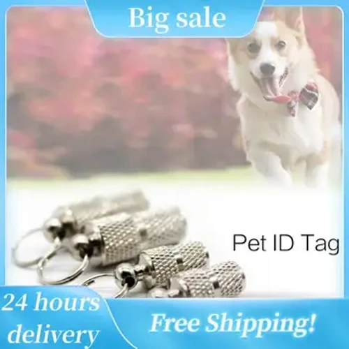 I-Pet Dog Cat Anti Ikheli Elilahlekile Ilebula I-Tube Pendant Pet Universal Mini Metal Identification Tag Collars Izesekeli Zesilwane