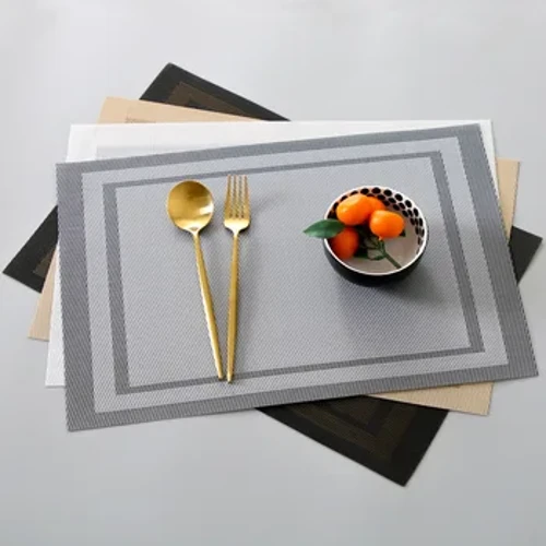 Set Mataí Tábla 4/6Pcs Socrú Cósta Babhla Neamh-duillín Tábla Itheacháin PVC In-nite Mataí Áite Gabhálais Maisiú Baile