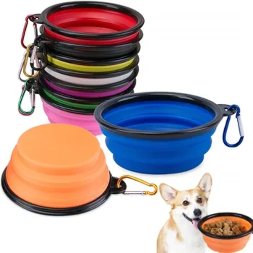 Bát Cho Chó Thú Cưng Gấp Eco Silicone Ngoài Trời Đi Bộ Du Lịch Cho Chó Ăn Phụ Kiện Di Động Cho Thú Cưng Mèo Thức Ăn Cho Chó Nước bát Món Ăn