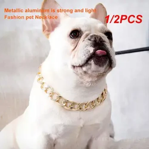 1/2 stuks gouden ketting stijlvol en modieus schattig huisdier mode-accessoires ketting gouden ketting halsband trending