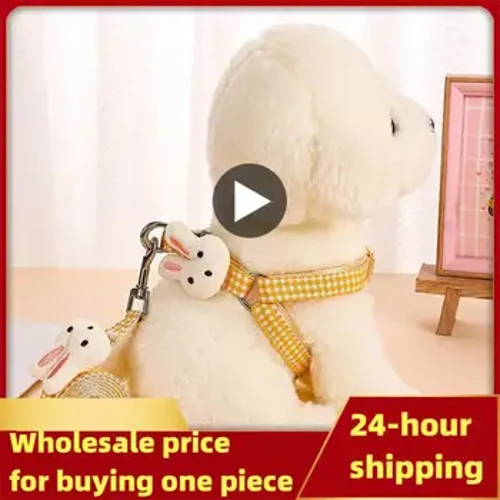 Ham pentru câini pentru câini de talie mică, pisici, guler reglabil pentru pisoi, hamul pentru animale de companie cu set de lesă, vestă în carouri, lesă, accesorii pentru câini.