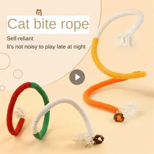 Tali Katun Kucing Scratcher Tali Tahan Gigitan Mainan Mengunyah Cakar Cakar Furniture Protector Menggaruk Mainan Puzzle Aksesoris Kucing