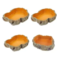 Reptile Water Bowls Terrarium Plate Reptile Feeder Amphibian Feeding Bowl para sa Frog Chameleon Tortoise Bearded Dragon Turtle