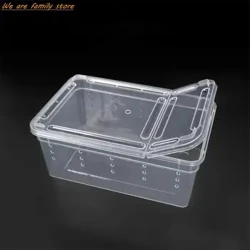 19cmx12.5cmx7.5cm Terrarium Para sa Reptiles Spider Transparent Plastic Feeding Box Lalagyan ng Pagkain ng Insekto
