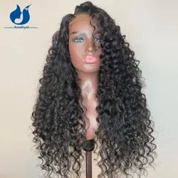Amethyst ondulat PU mătase bază scalp 5x5 peruci cu închidere dantelă perucă lungă ondulată din față cu dantelă perucă de păr uman Remy brazilian negru natural