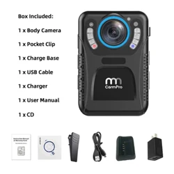 CammPro C3 Erabat aipagarria 1440P Definizio handiko Bideo Audioa Gorputz jantzitako Kamera H.265 Segurtasun Kamera Grabagailua