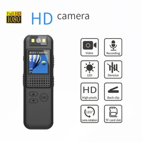 Mini vücut kamerası tam HD 1080p gövdeli kamera küçük taşınabilir gece görüş polis gövdesi cam desteği tf kartı mini kamera