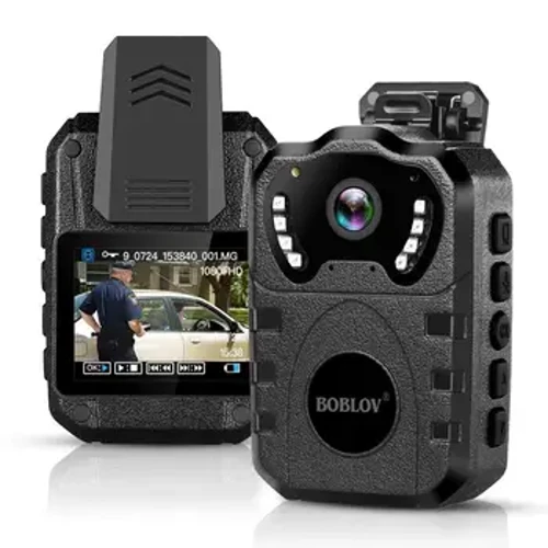 BOBLOV 1080P HD 32GB Corff Wedi'i Wneud Camera Symudol Aml-Swyddogaeth 170 ° IR Nos Corff Camera Gweledigaeth Gweledigaeth DVR Fideo Camera Heddlu