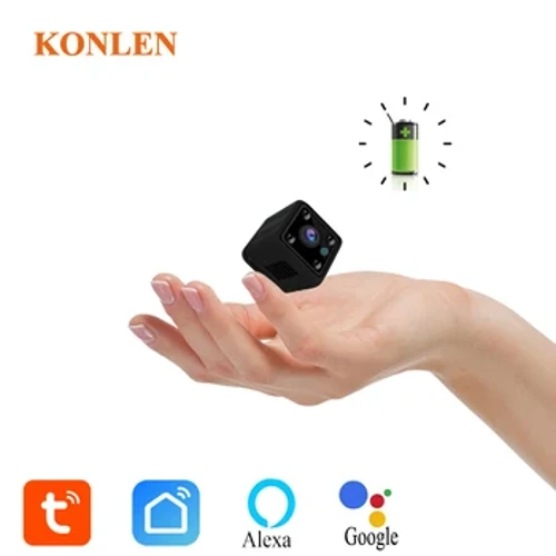 Nhỏ Mini Tuya Cuộc Sống Thông Minh Camera Wifi IP Không Dây Pin Video HD 1080P Camera Quan Sát Bảo Mẫu Body Cam Đêm An Ninh Tại Nhà google Alexa