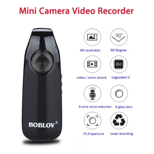 Boblov 007 Mini Digital Camera HD Law Enforcement Cam Magnéitesch Kierper Kamera Bewegungserkennung Snapshot Loop Recording Camcorder