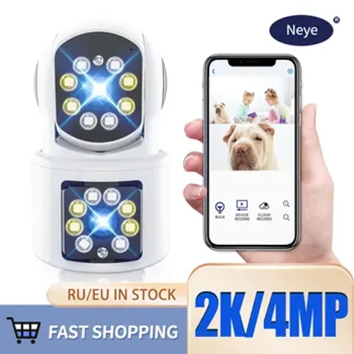 N_ eye 4MP WiFi Camera Dual Screen Baby Monitor Dual Lens IP Camera Ai Body Tracking Indoor Home Safety Video Monitoring
