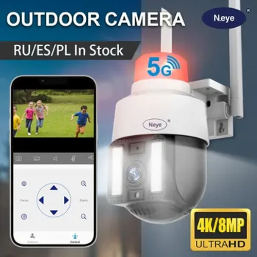 Camera WiFi không dây 5G Camera độ phân giải cao ngoài trời 8MP/4K Camera IP phát hiện theo dõi tự động toàn cảnh 360 ° Thân máy
