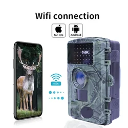 60MP WIFI Ngoài Trời Săn Đường Mòn Camera PR1600 4K Động Vật Hoang Dã Cam Theo Dõi Chuyển Động Kích Hoạt Hồng Ngoại Quan Sát Ban Đêm Chống Nước Hình Bẫy