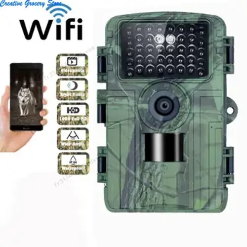 „Wi-Fi“ medžioklės kamera 32 MP 1080P laukinės gamtos kameros Foto gaudyklės „Forest Wildcamera PR5000“ nuotraukų vaizdo spąstų stebėjimas