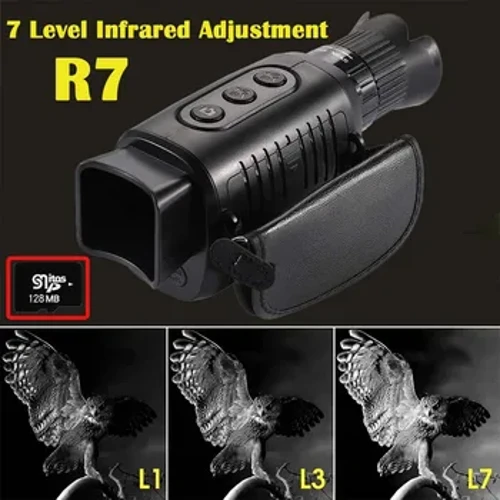 I-HD Infrared Night Vision Device R7 5X Zoom Digital Monocular Telescope 1080P Ikhamera yangaphandle eneMini & Ebusuku Isetshenziselwa Ukuzingela