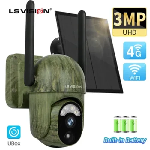 Cameră solară 4G SIM de rețea Wireless în aer liber 2K HD Noapte Full Color Detectare securitate umană/animală Cameră de supraveghere a faunei sălbatice