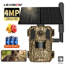 LS VISION caméra de chasse solaire 14MP 4G carte SIM IP66 étanche 20M détection de mouvement PIR caméra de faune Vision nocturne IR