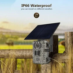 Máy ảnh trò chơi săn bắn động vật hoang dã ngoài trời 4MP với ứng dụng WiFi Bảng điều khiển năng lượng mặt trời được cấp nguồn chống nước IP66 để bảo mật