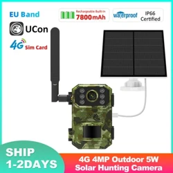 4MP 5W Ngoài Trời Động Vật Hoang Dã Phong Trào Kích Hoạt Chống Nước Săn Bắn Camera Theo Dõi UCON EU Pin 7800MAh 4G Tầm Nhìn Ban Đêm