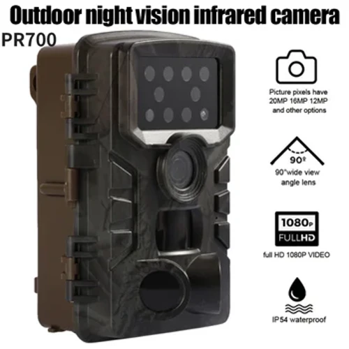 PR700Night Vision 12MP Outdoor Wild Surveillance Tracking all'aperto Telecamera 1080P per la caccia Trigger Scouting Monitoraggio della fauna selvatica