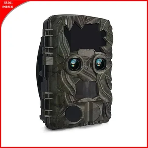 Caméra de camouflage extérieure 4K HD Vision nocturne infrarouge Caméra de surveillance étanche H8201 Caméra d'observation de la faune Double Iens