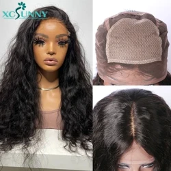 Peluca de encaje completo con parte superior de seda 5x5, pelucas de cabello humano con Base de seda ondulada, sin pegamento, 150 de densidad, transparente, HD, peluca completa de encaje prearrancada
