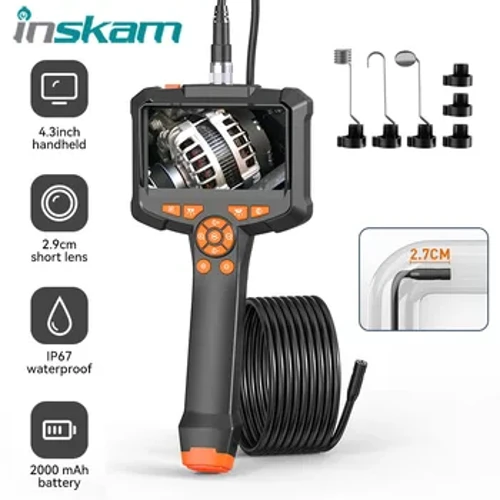 INSKAM 4,3-inčni IPS ekran, industrijska endoskopska kamera HD1080P Boroskop za inspekciju cijevi s jednom lećom za provjeru automobilske kanalizacije