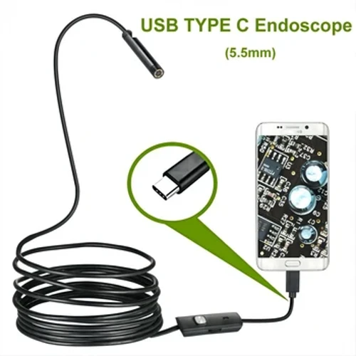 TYP C USB mini endoskopická kamera 5,5 mm 2 m 1 m 1,5 m Flexibilná inšpekčná kamera Snake Borescope pre Android Smartphone PC